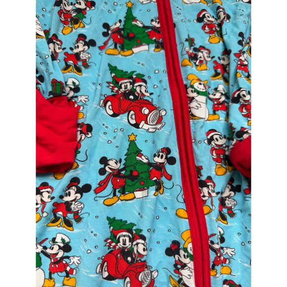 Bamboo Bliss Mickey Mouse Christmas Holiday Pajamas 2T Zip-Up Bamboo Sleeper - Picture 3 of 5